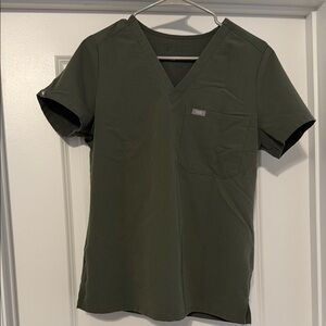 Figs Olive V-Neck Women's Tee